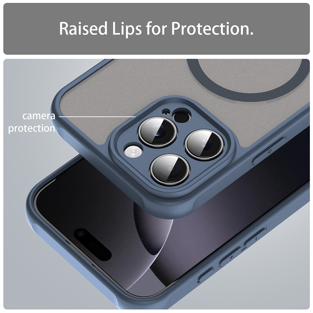 Capa MagSafe para Apple iPhone 16 Pro Max, Techsuit, HaloFrost II, Azul Marinho
