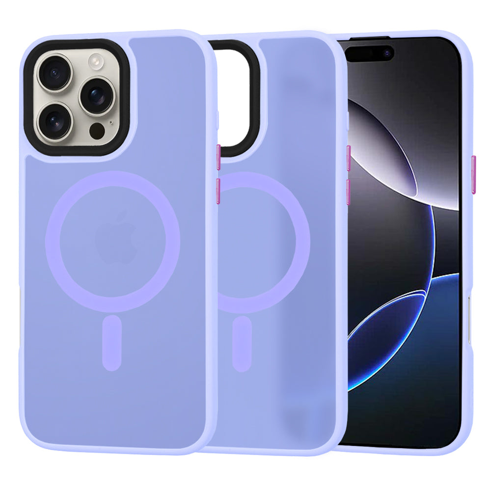 Capa MagSafe para Apple iPhone 16 Pro Max, Techsuit, HaloFrost, Roxo Claro
