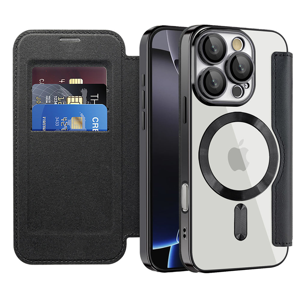 Capa MagSafe para Apple iPhone 16 Pro Max, Techsuit, SmartMag Book, Preta