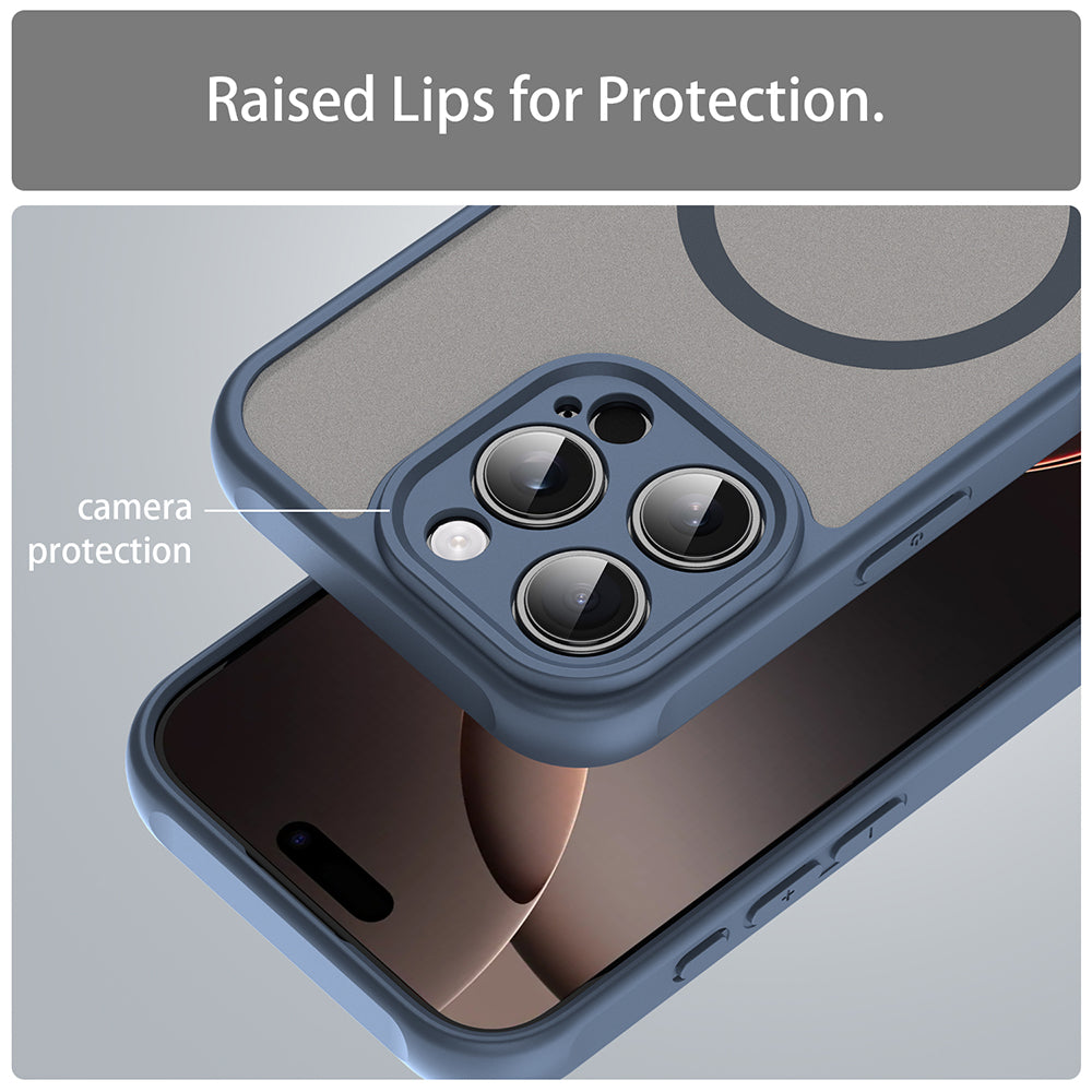Capa MagSafe para Apple iPhone 16 Pro, Techsuit, HaloFrost II, Azul Marinho