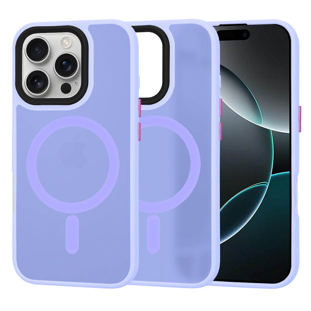 Capa MagSafe para Apple iPhone 16 Pro, Techsuit, HaloFrost, Roxo Claro