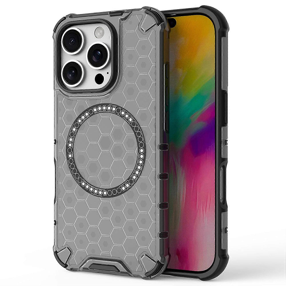 Capa MagSafe para Apple iPhone 16 Pro, Techsuit, HoneyComb Shield, Preta