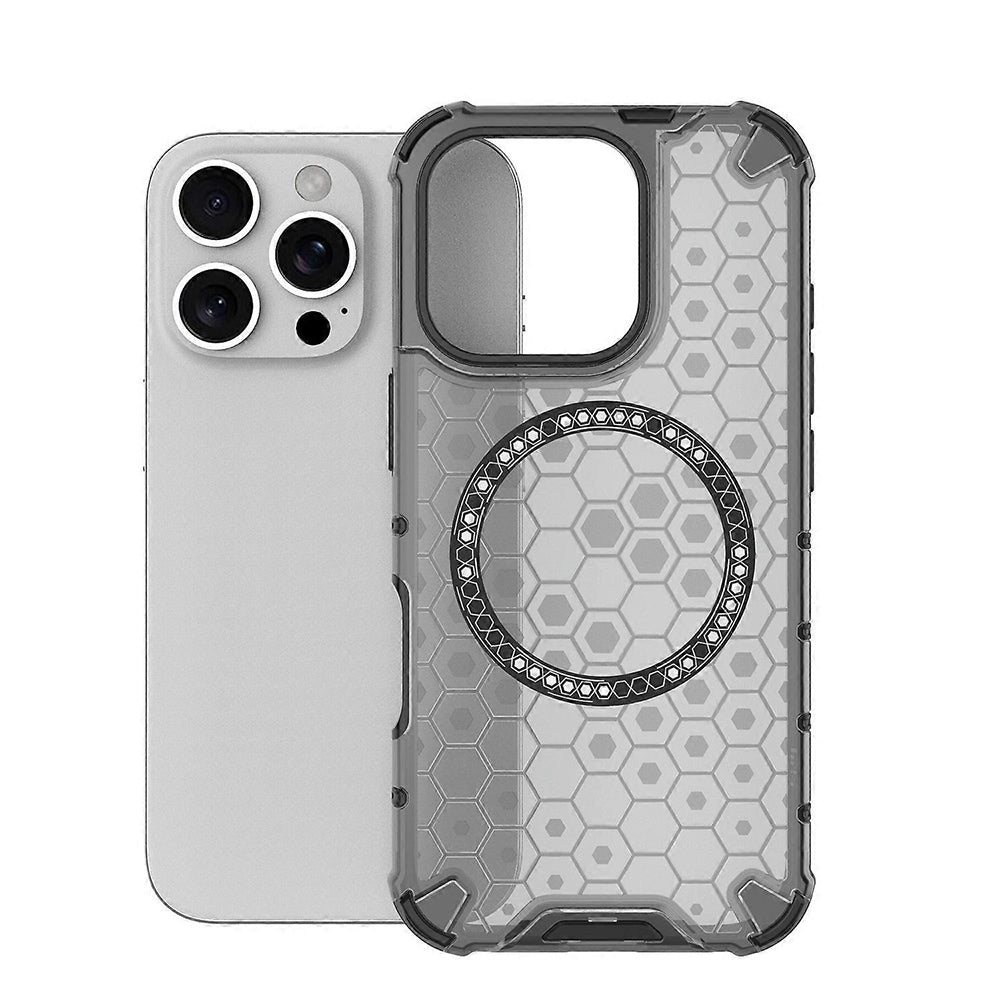 Capa MagSafe para Apple iPhone 16 Pro, Techsuit, HoneyComb Shield, Preta