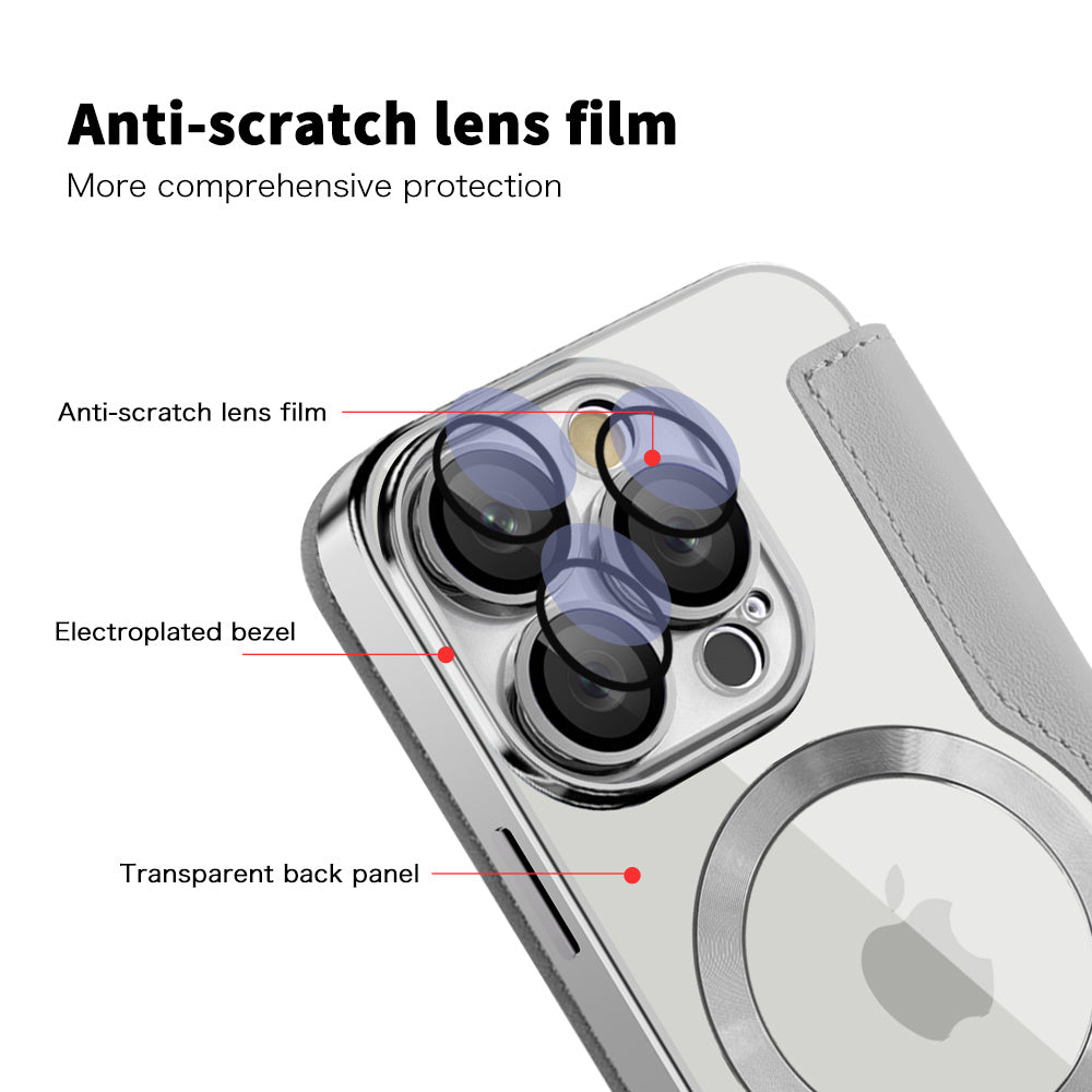 Capa MagSafe para Apple iPhone 16 Pro, Techsuit, SmartMag Book, Cinzento