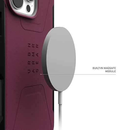 Capa MagSafe para Apple iPhone 16 Pro, Urban Armor Gear, Civilian, Vinho