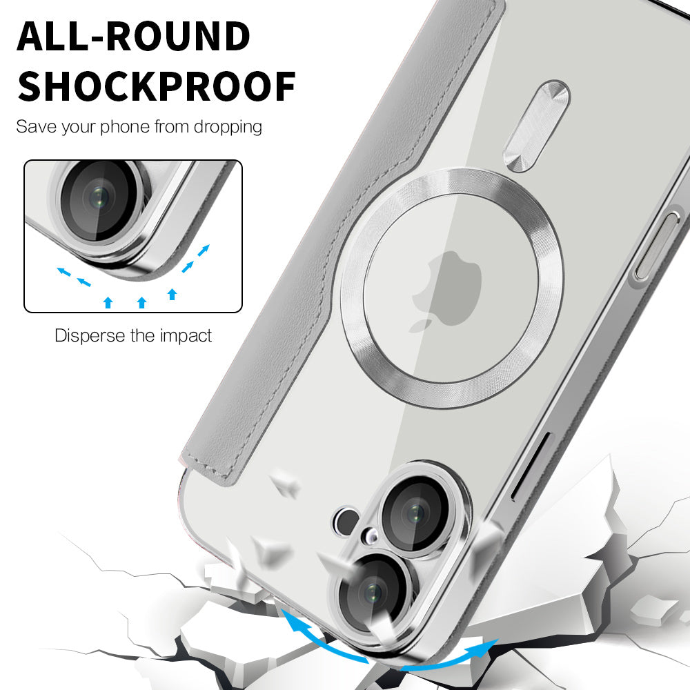 Capa MagSafe para Apple iPhone 16, Techsuit, SmartMag Book, Cinzento