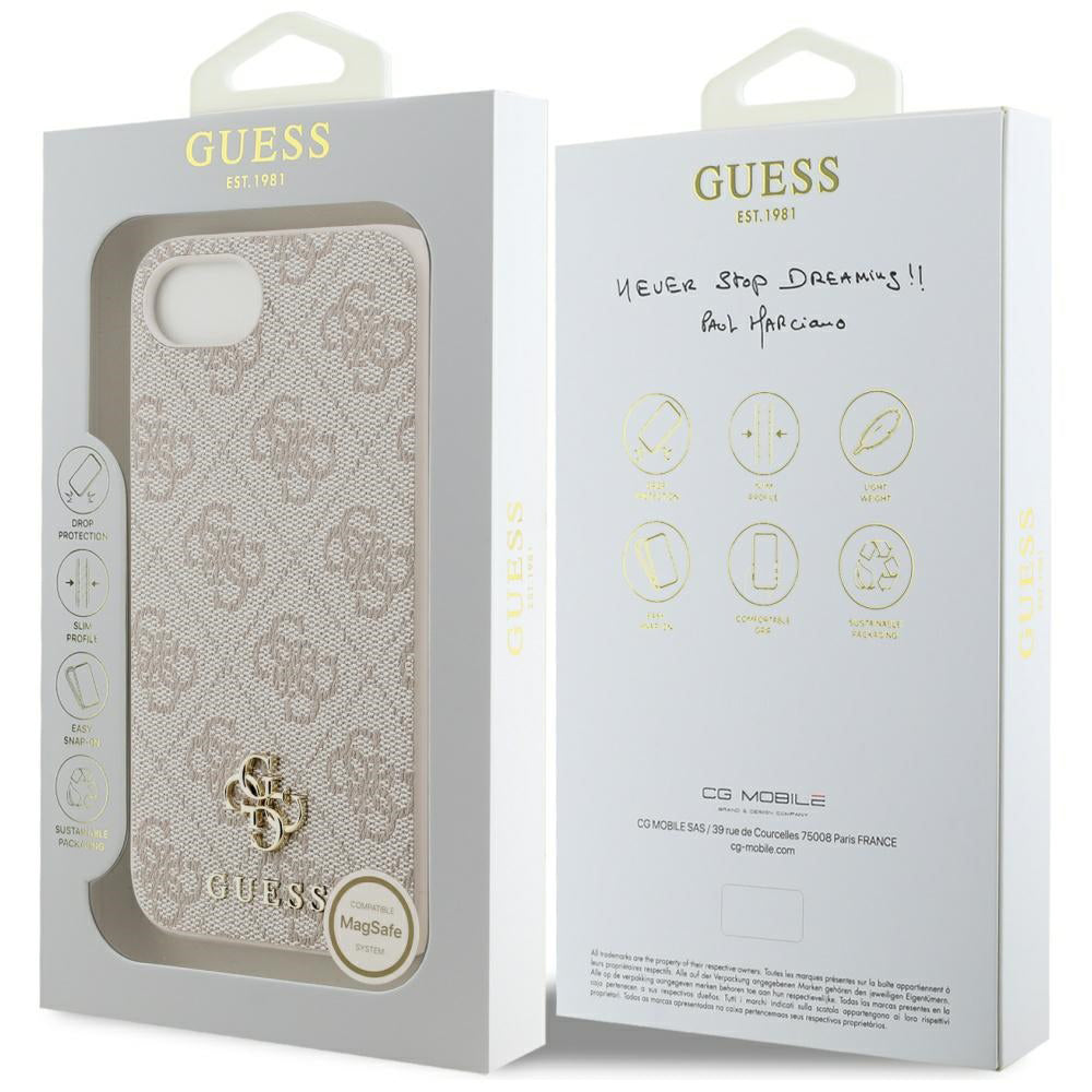 Capa MagSafe para Apple iPhone 17e / 16e, Guess, 4G Classic, Rosa