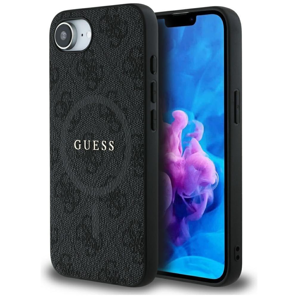 Capa MagSafe para Apple iPhone 17e / 16e, Guess, 4G Ring Classic Logo, Preta