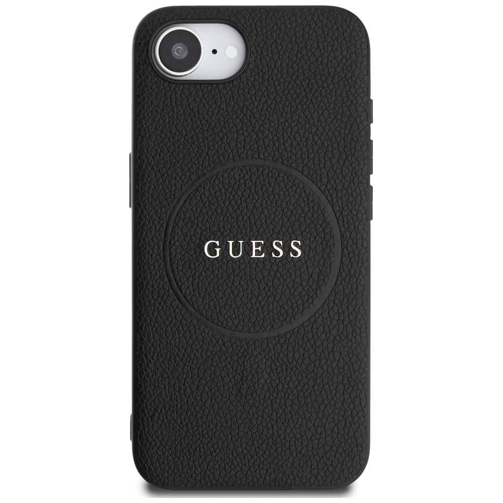 Capa MagSafe para Apple iPhone 17e / 16e, Guess, Grained Gold Ring, Preta