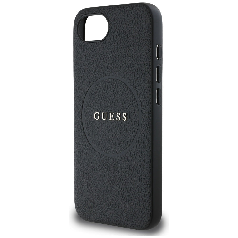 Capa MagSafe para Apple iPhone 17e / 16e, Guess, Grained Gold Ring, Preta
