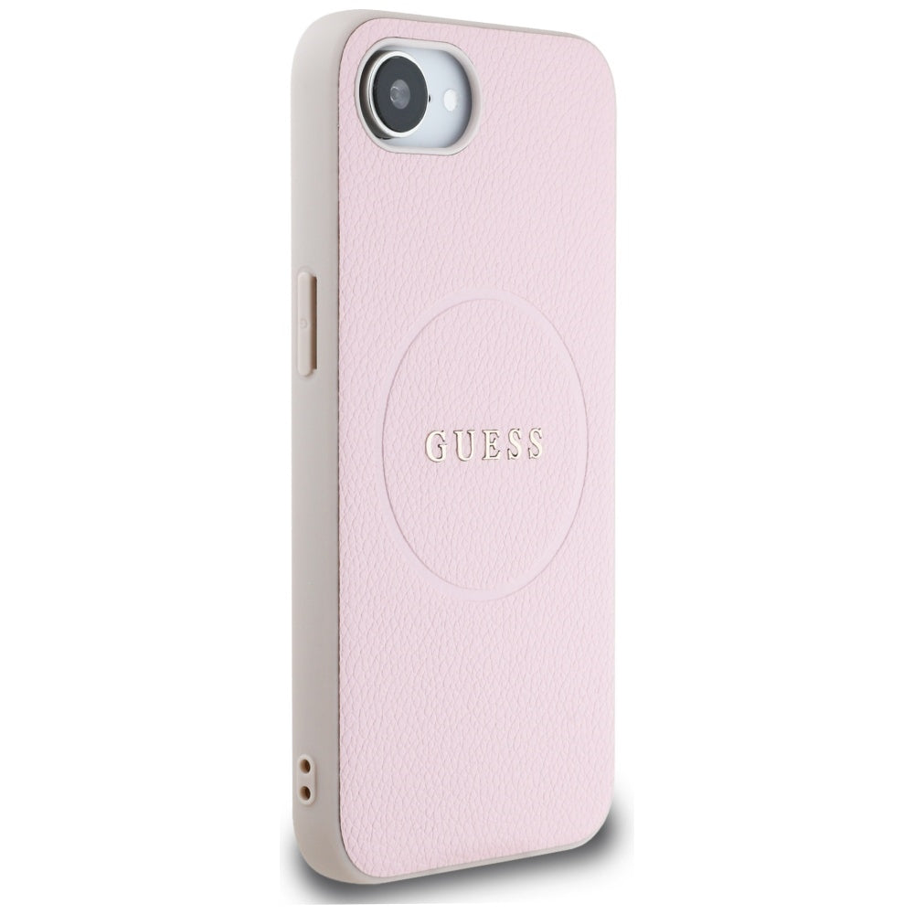 Capa MagSafe para Apple iPhone 17e / 16e, Guess, Grained Gold Ring, Rosa