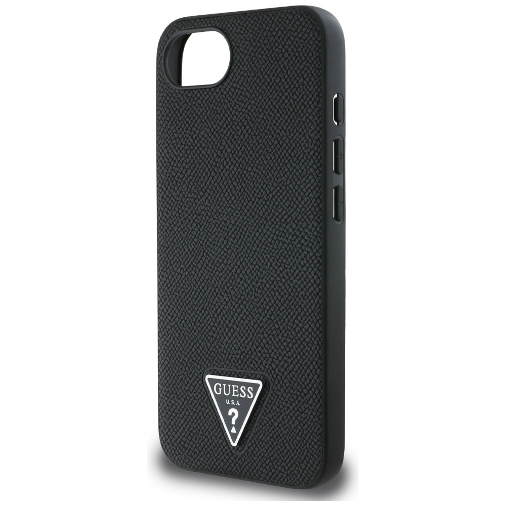 Capa MagSafe para Apple iPhone 17e / 16e, Guess, Logo Triângulo Granulado, Preta