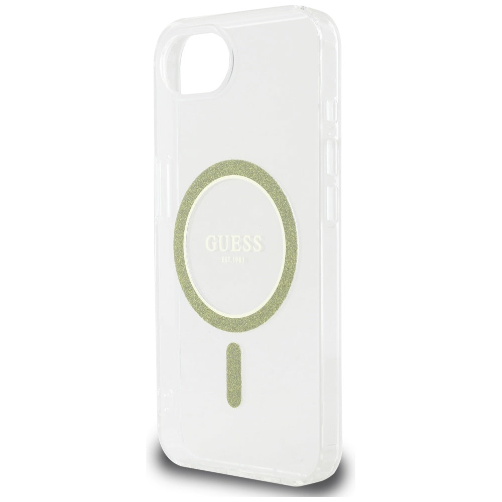 Capa MagSafe para Apple iPhone 17e / 16e, Guess, IML Glitter Circle, Transparente