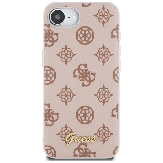 Capa MagSafe para Apple iPhone 16e, Guess, Peony Script, Marrom