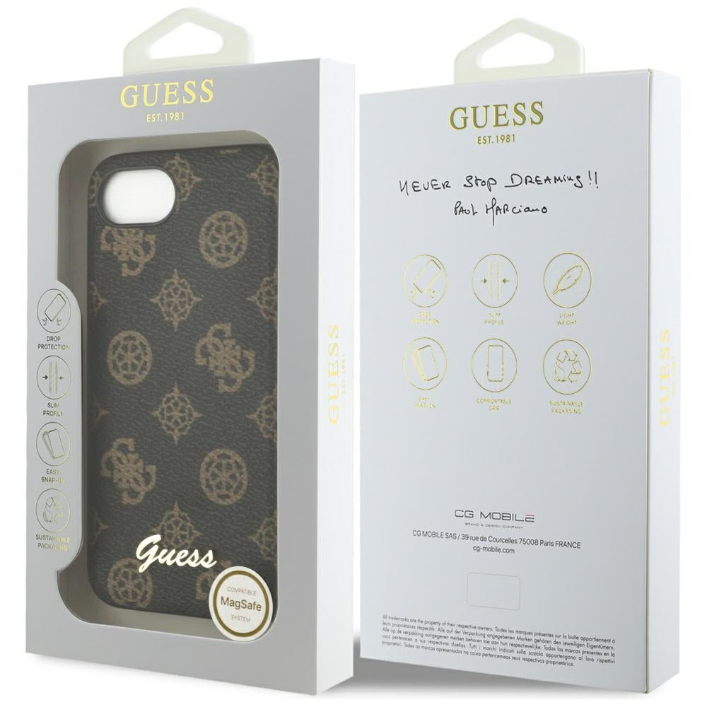 Capa MagSafe para Apple iPhone 17e / 16e, Guess, Peony Script, Preta