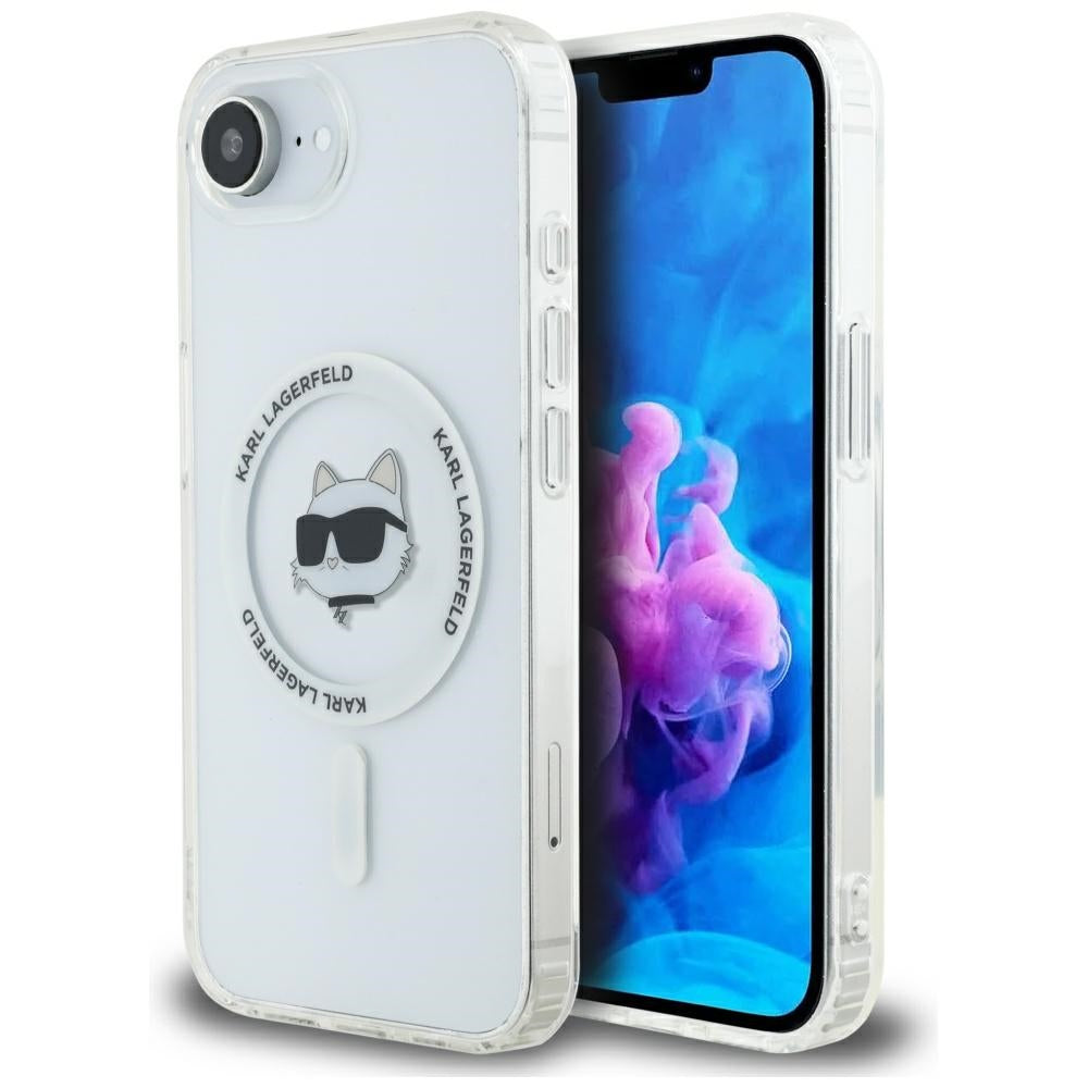 Capa MagSafe para Apple iPhone 17e / 16e, Karl Lagerfeld, IML Choupette's Head, Branca.