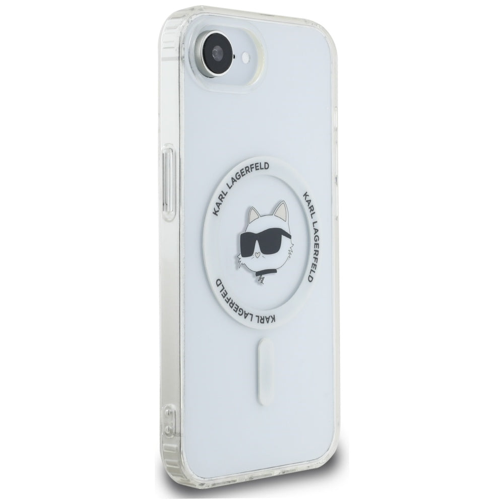 Capa MagSafe para Apple iPhone 17e / 16e, Karl Lagerfeld, IML Choupette's Head, Branca.