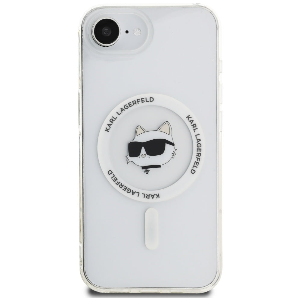 Capa MagSafe para Apple iPhone 17e / 16e, Karl Lagerfeld, IML Choupette's Head, Branca.