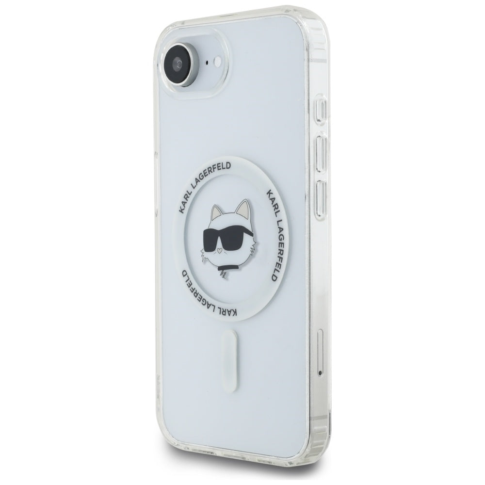 Capa MagSafe para Apple iPhone 17e / 16e, Karl Lagerfeld, IML Choupette's Head, Branca.