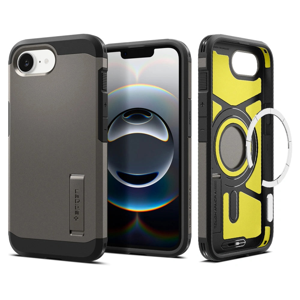 Capa MagSafe para Apple iPhone 17e / 16e, Spigen, Tough Armor, Cinza