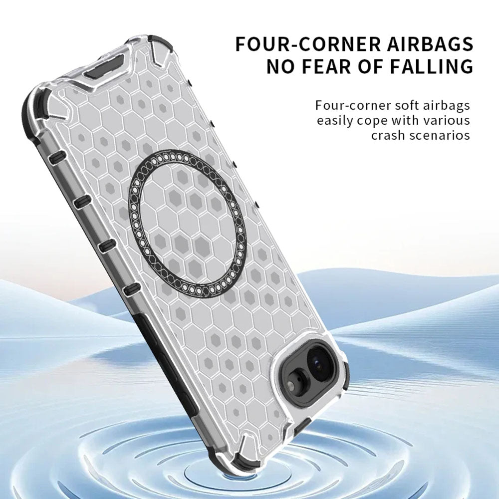 Capa MagSafe para Apple iPhone 17e / 16e, Techsuit, HoneyComb Shield, Branca