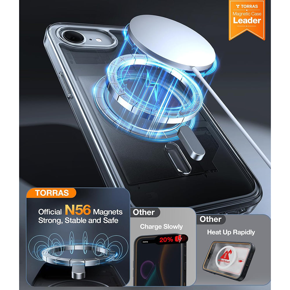 Capa MagSafe para Apple iPhone 17e / 16e, Torras, Guardian, Transparente
