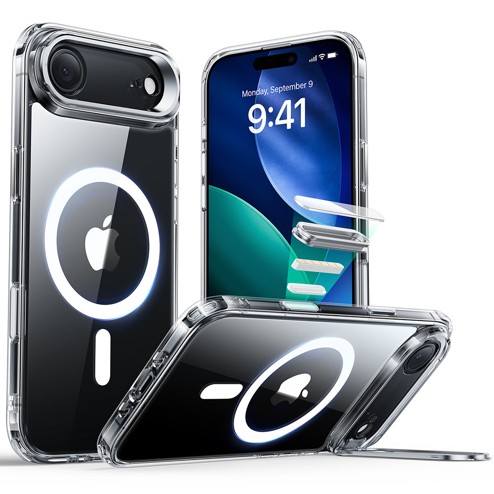 Capa MagSafe para Apple iPhone 17 Air, ESR, Classic Hybrid Kickstand, Transparente
