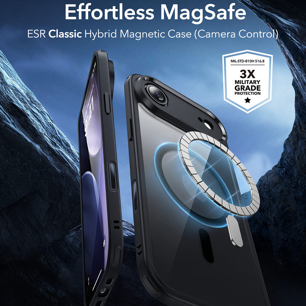 Capa MagSafe para Apple iPhone 17 Air, ESR, Classic Hybrid, Preta Transparente