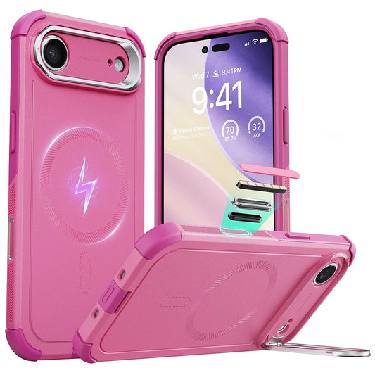 Capa MagSafe para Apple iPhone 17 Air, ESR, Cyber Armor Kickstand, Rosa