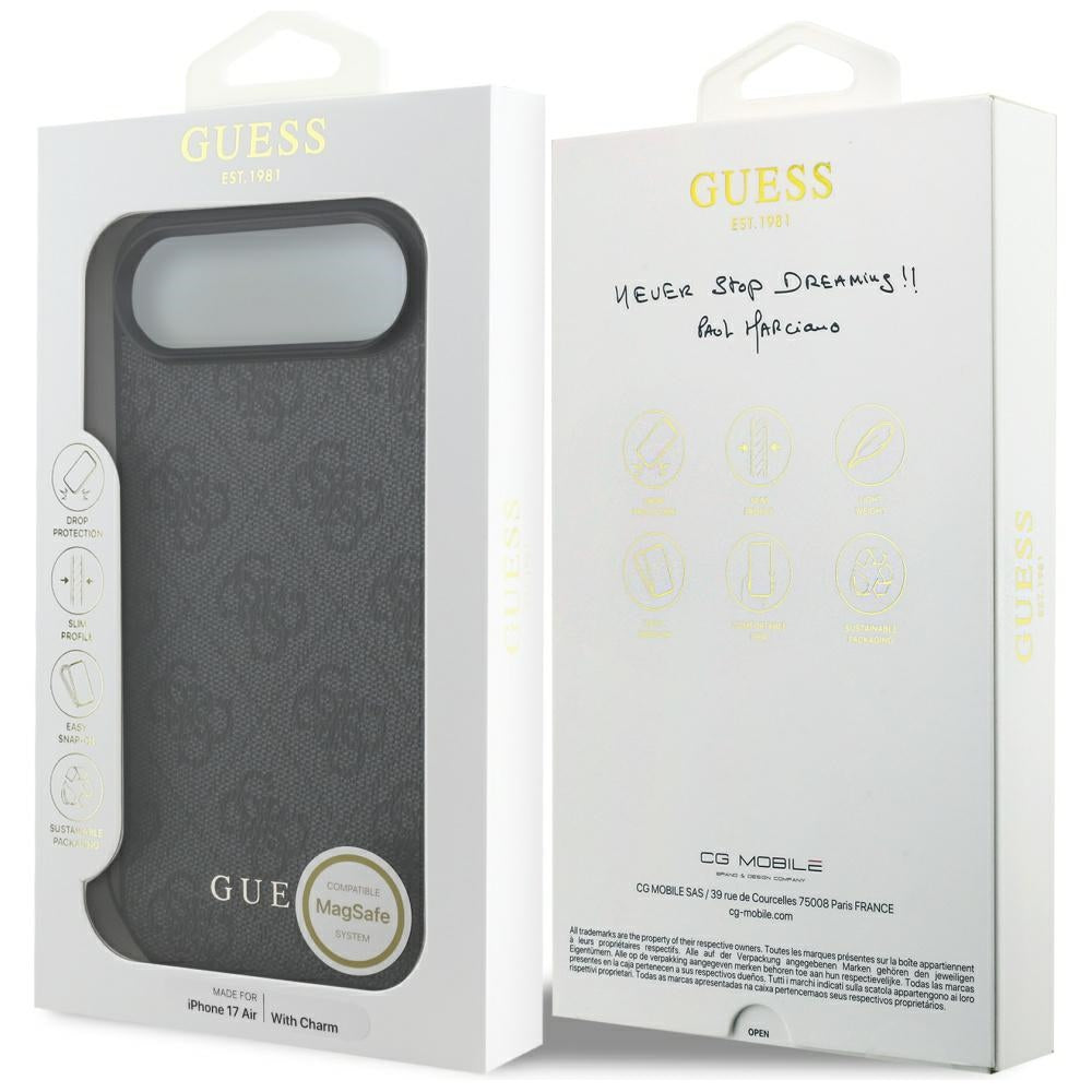 Capa MagSafe para Apple iPhone 17 Air, Guess, 4G Charm Cradle, Preta