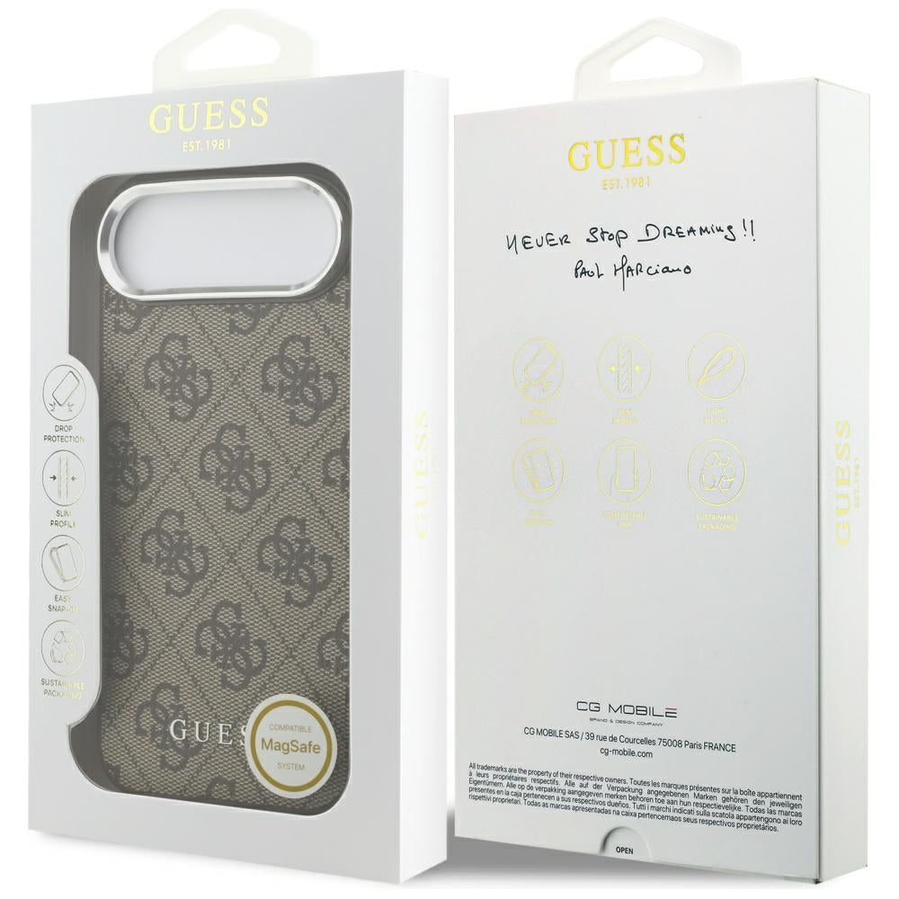 Capa MagSafe para Apple iPhone 17 Air, Guess, 4G Classic Logo, Castanho