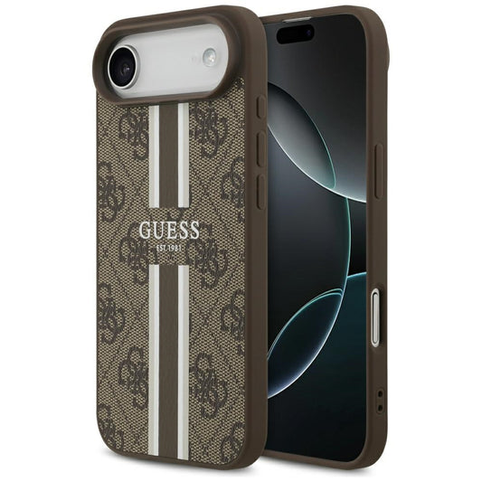 Capa MagSafe para Apple iPhone 17 Air, Guess, 4G Printed Stripes, Marrom