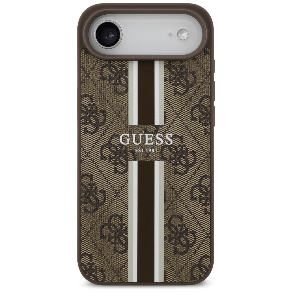Capa MagSafe para Apple iPhone 17 Air, Guess, 4G Printed Stripes, Marrom