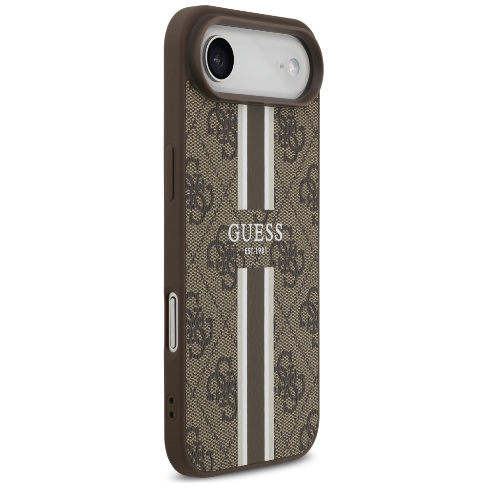 Capa MagSafe para Apple iPhone 17 Air, Guess, 4G Printed Stripes, Marrom