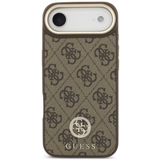 Capa MagSafe para Apple iPhone 17 Air, Guess, 4G Strass Logo com Alça Grande, Marrom