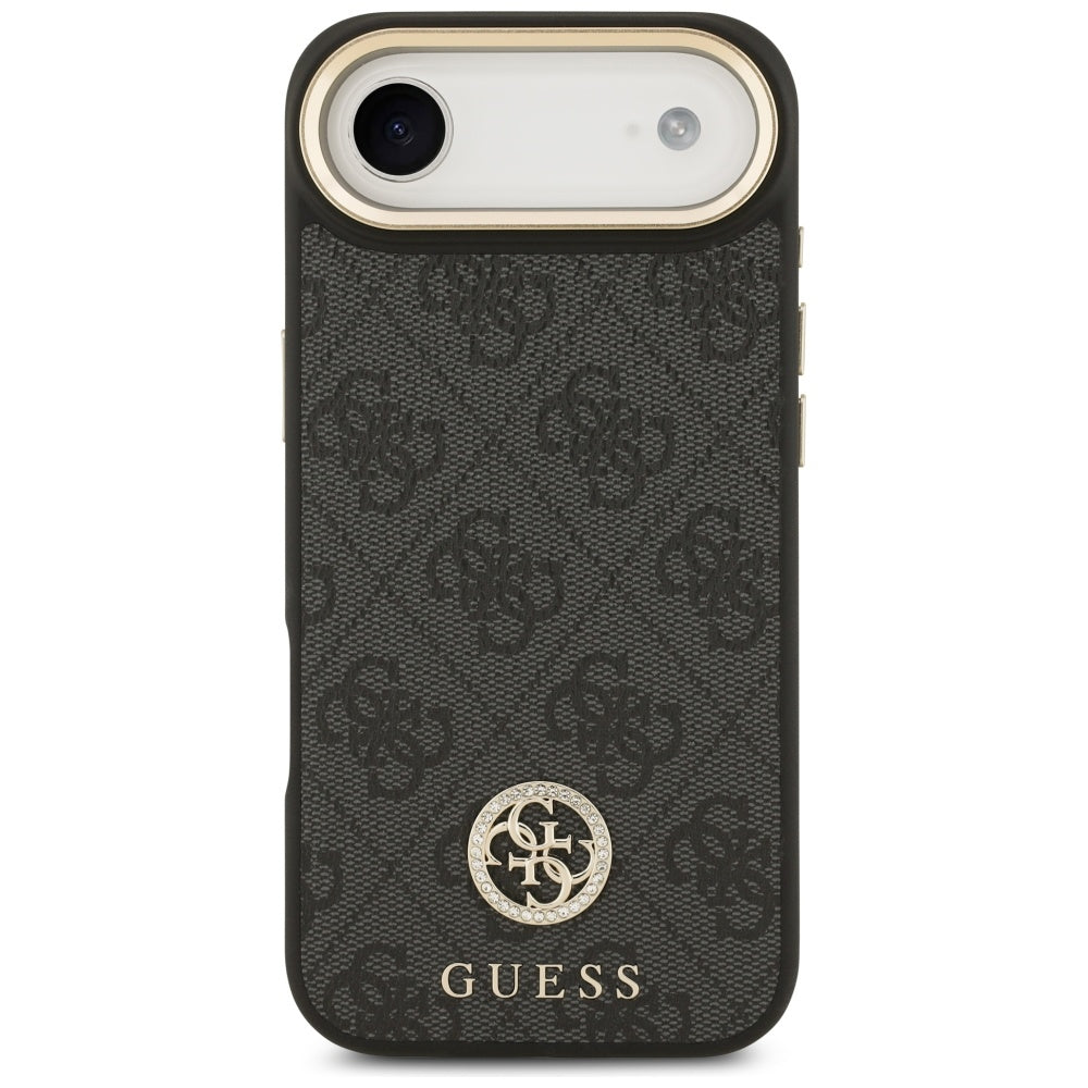 Capa MagSafe para Apple iPhone 17 Air, Guess, 4G Strass Logo com Alça Grande, Preta
