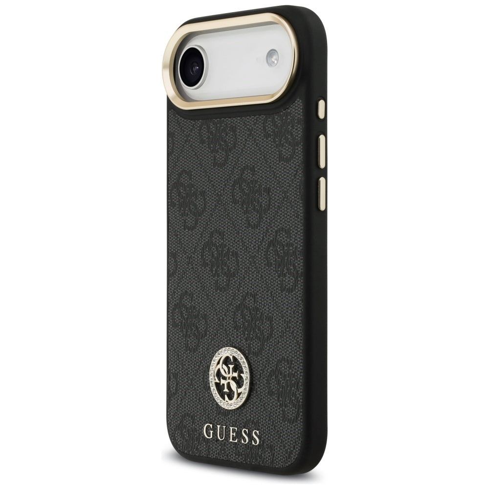 Capa MagSafe para Apple iPhone 17 Air, Guess, 4G Strass Logo com Alça Grande, Preta