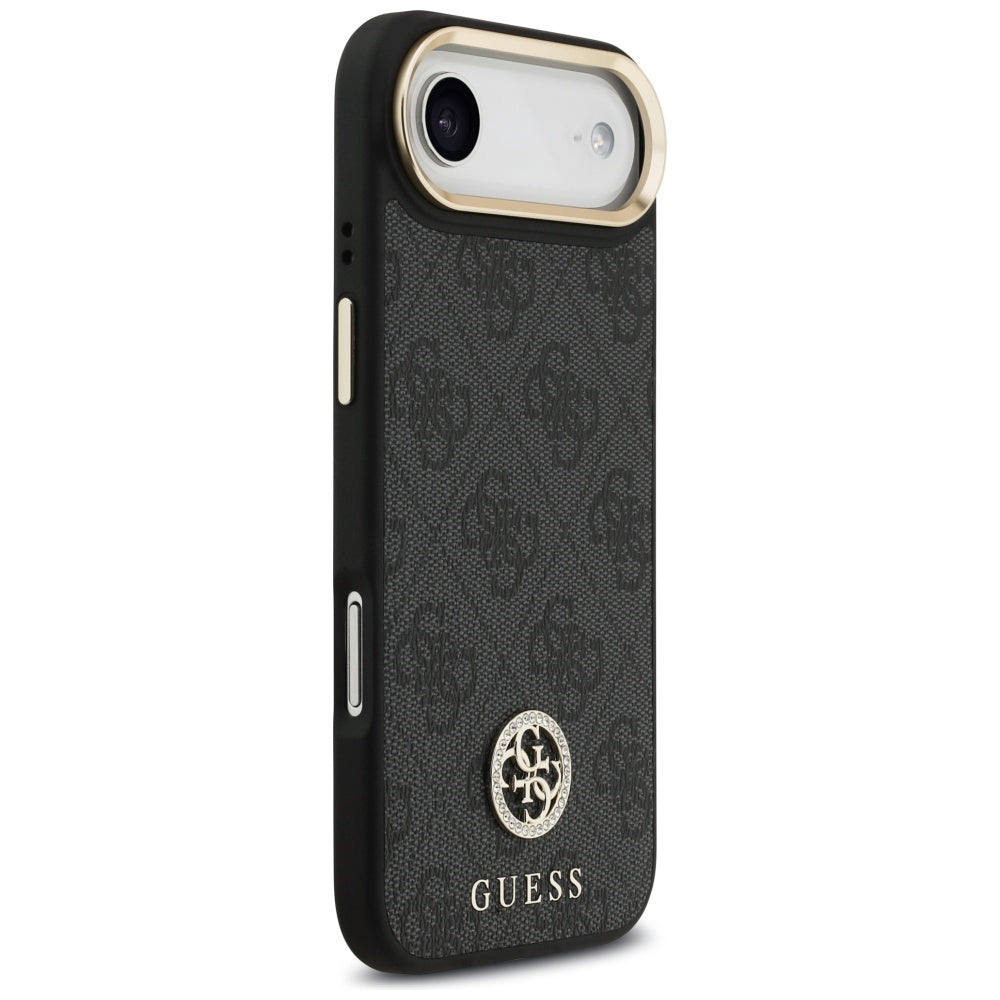 Capa MagSafe para Apple iPhone 17 Air, Guess, 4G Strass Logo com Alça Grande, Preta