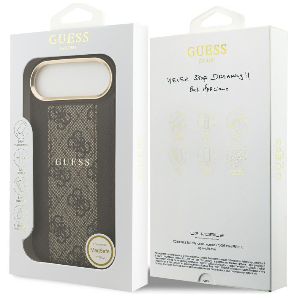 Capa MagSafe para Apple iPhone 17 Air, Guess, 4G Stripe, Marrom