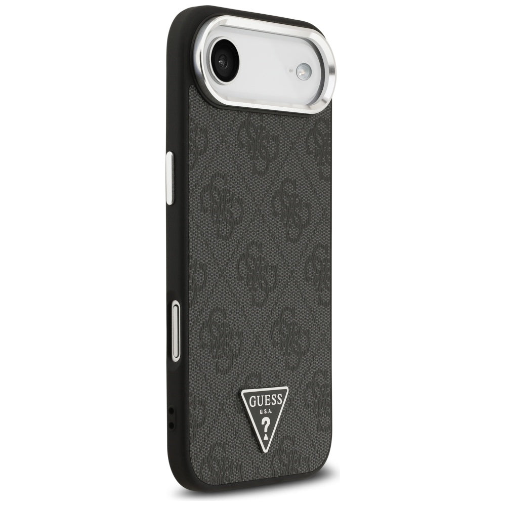 MagSafe Case for Apple iPhone 17 Air, Guess, 4G Triangle Logo, Black Silver