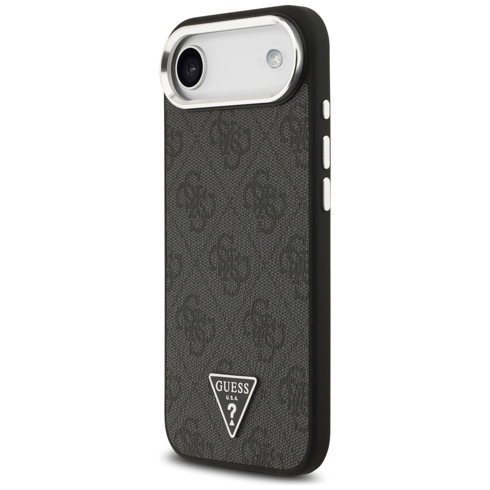 MagSafe Case for Apple iPhone 17 Air, Guess, 4G Triangle Logo, Black Silver