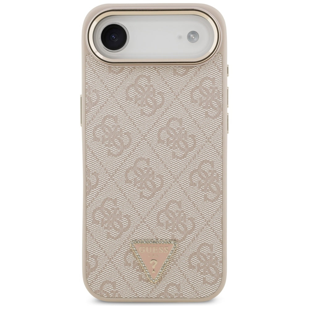 Capa MagSafe para Apple iPhone 17 Air, Guess, Logo Triângulo 4G, Rosa Dourado