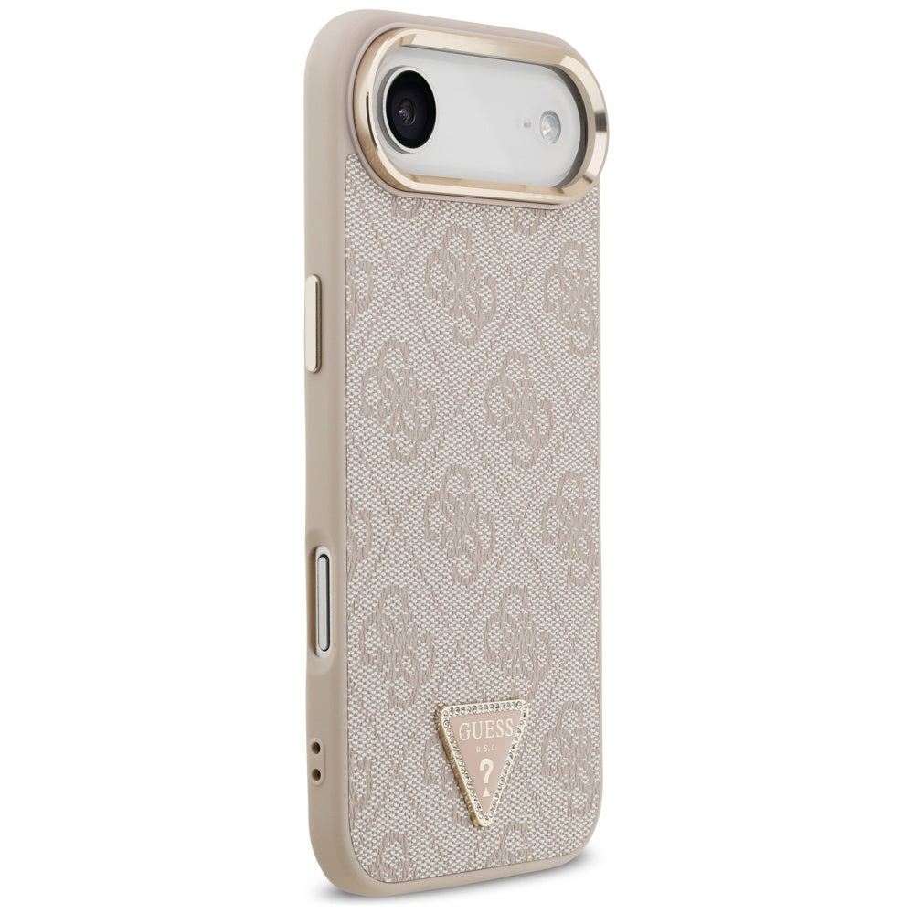 Capa MagSafe para Apple iPhone 17 Air, Guess, Logo Triângulo 4G, Rosa Dourado