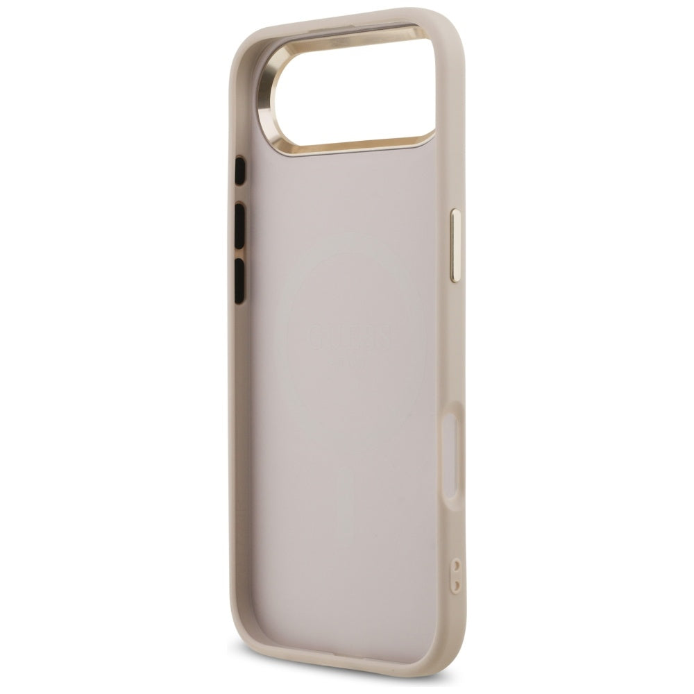 Capa MagSafe para Apple iPhone 17 Air, Guess, Logo Triângulo 4G, Rosa Dourado