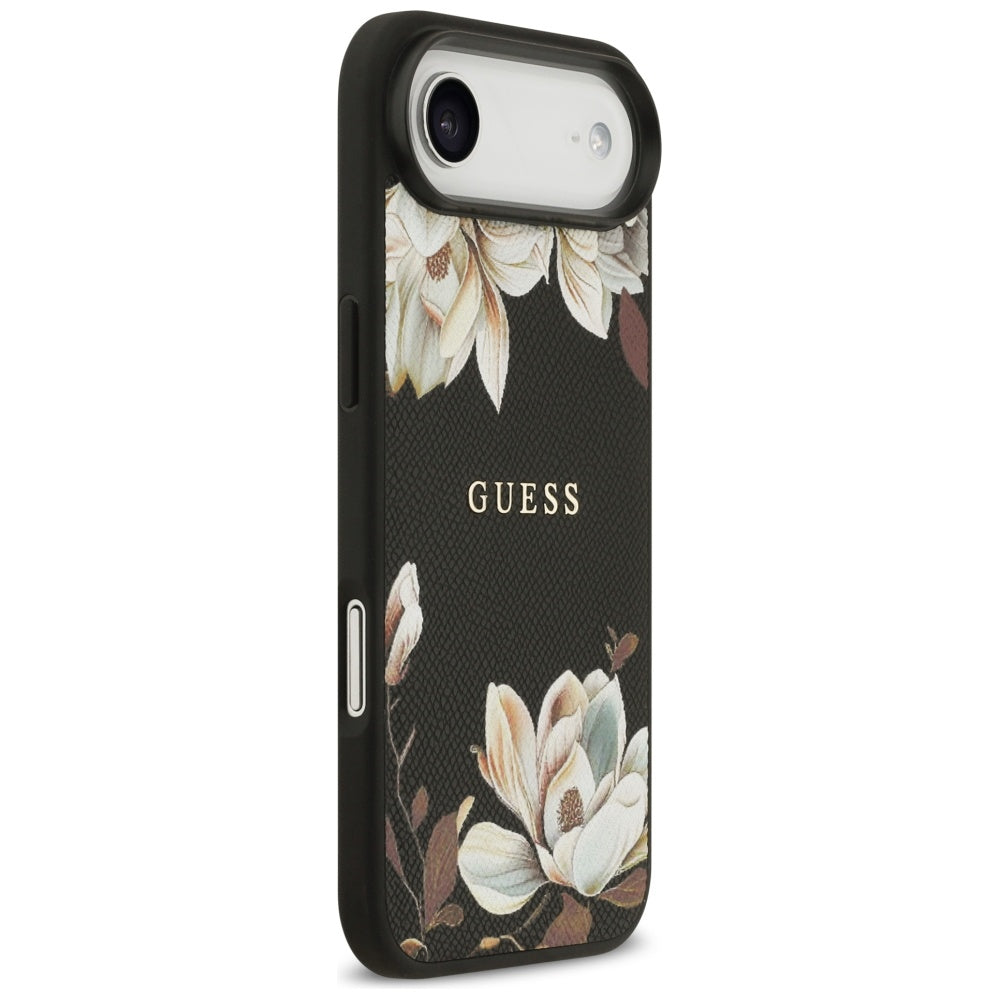Capa MagSafe para Apple iPhone 17 Air, Guess, Grained Flowers, Preta