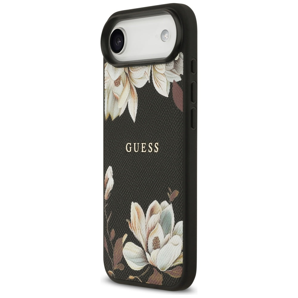Capa MagSafe para Apple iPhone 17 Air, Guess, Grained Flowers, Preta