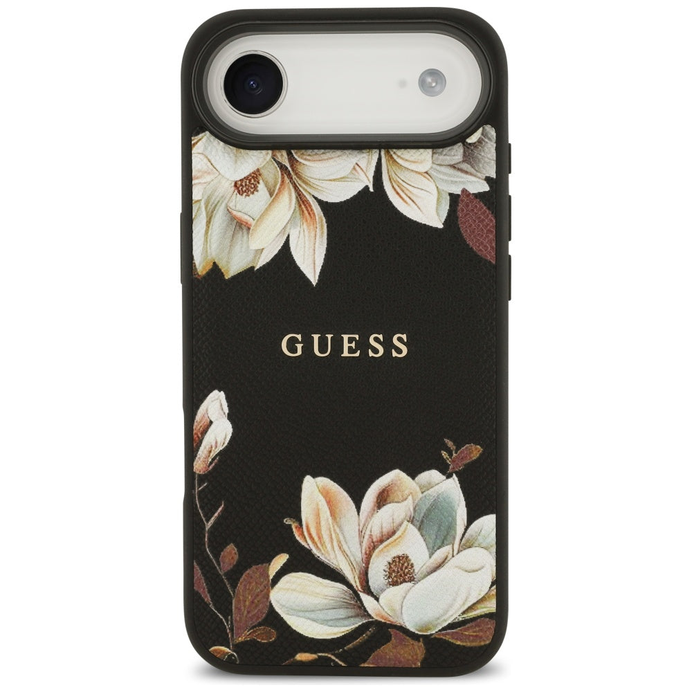 Capa MagSafe para Apple iPhone 17 Air, Guess, Grained Flowers, Preta