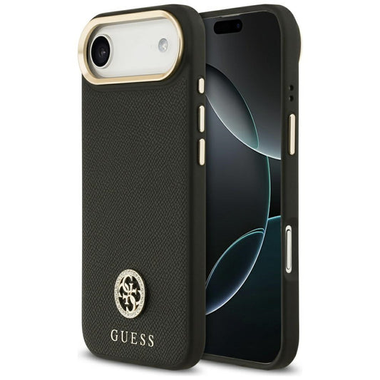 Capa MagSafe para Apple iPhone 17 Air, Guess, Grained Strass Logo, Preta