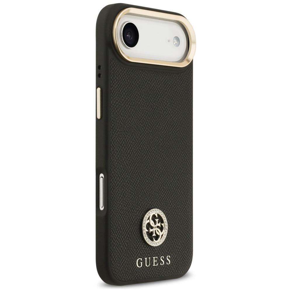 Capa MagSafe para Apple iPhone 17 Air, Guess, Grained Strass Logo, Preta
