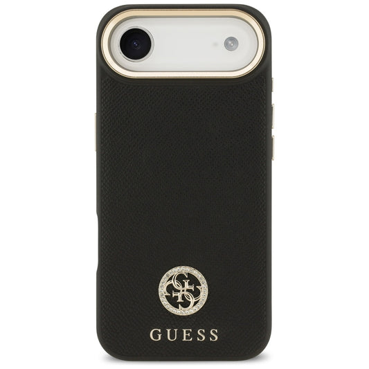Capa MagSafe para Apple iPhone 17 Air, Guess, Grained Strass Logo, Preta